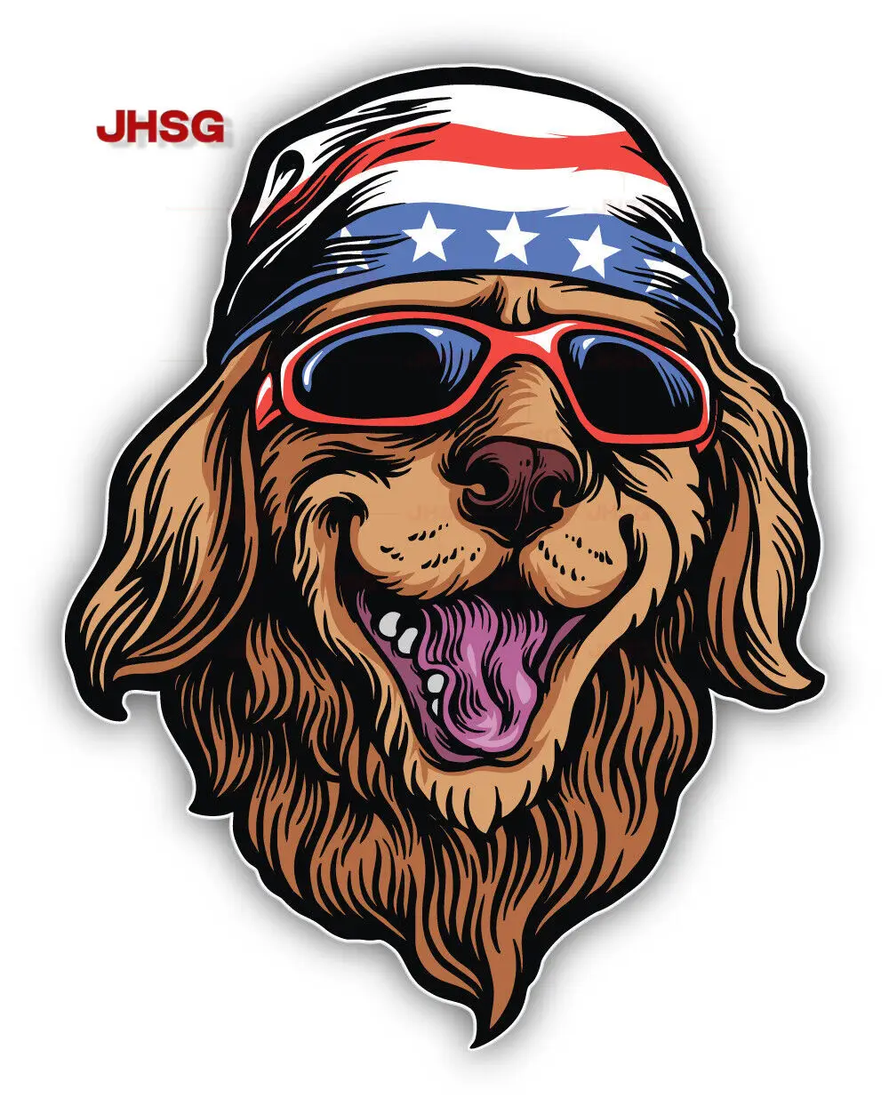 

American Golden Retriever Head Vinyl Stickers-