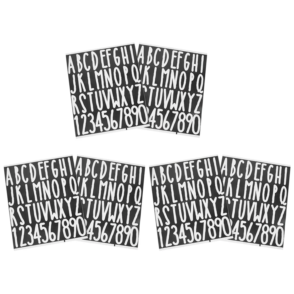 

6pcs PVC Stickers Self Adhesive Waterproof Black Letters Removable Letter Stickers Decals Removable Alphabet Stationery Kids