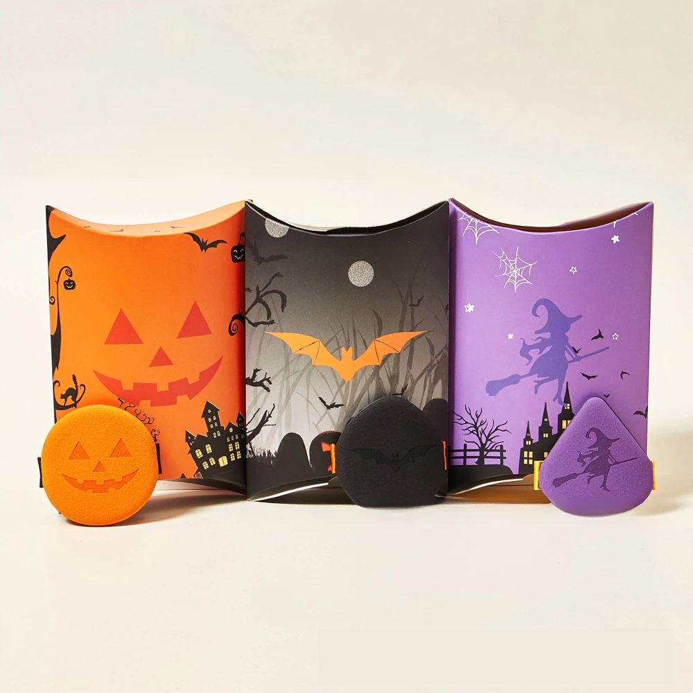 Halloween Bat Witch Pumpkin Cushion Puff