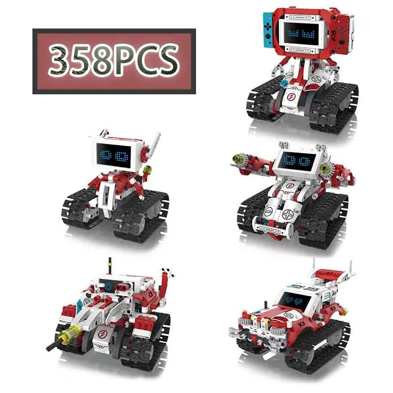 

Конструктор MOC 358 деталей: Робот-вездеход 5 в 1 на радиоуправлении, развивающая игрушка-головоломка для детей, подарок на день рождения
