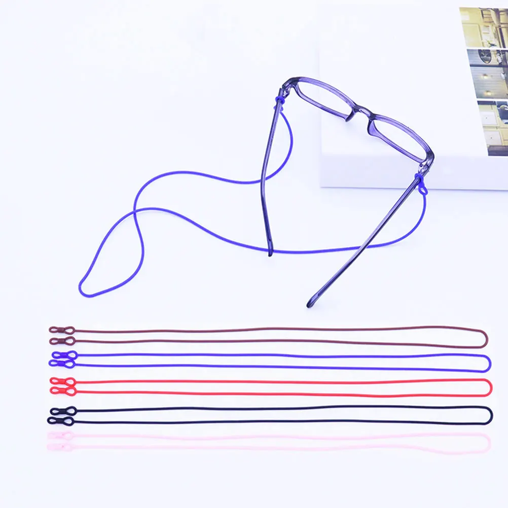 

6 Pcs Glasses Rope Ferrule Type Elastic Anti-loss Neck Hanging Lanyards Eyeglasses Kid Strap Sports Unisex Straps Silica Gel