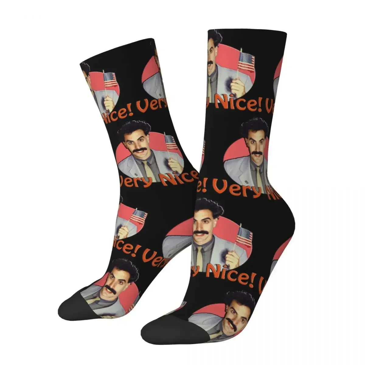 Borat, Very Nice Socks Harajuku Sweat Absorbing Stockings All Season Long Socks Accessories for Unisex Birthday Present