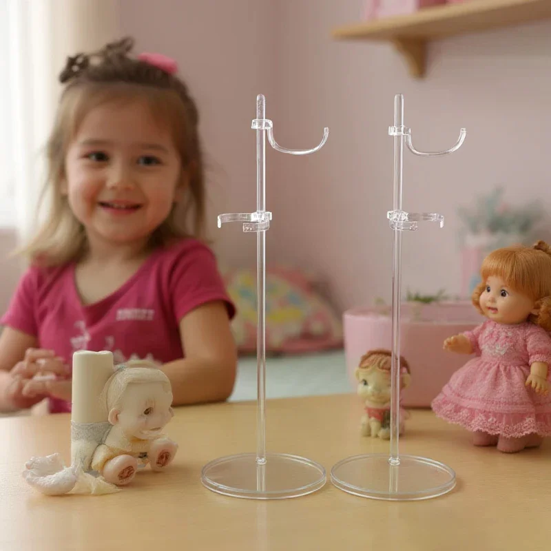 Soportes para muñecas de 5 uds., estante de exhibición Universal ajustable para muñecas, estantes transparentes, soporte para modelo de maniquí, soporte para vestido de muñeca