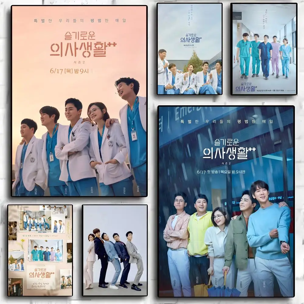 Hospital Playlist Kdrama 슬기로운 의사생활 Poster Living Room Bedroom Party Bar Decor Moisture-proof Art Wall Painting