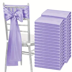 10pcs Satin Chair Belt with Bow Decoration, Universal Chair Cover Ribbon Tie Wedding Chair Back Decor/chair Sashes Wedding