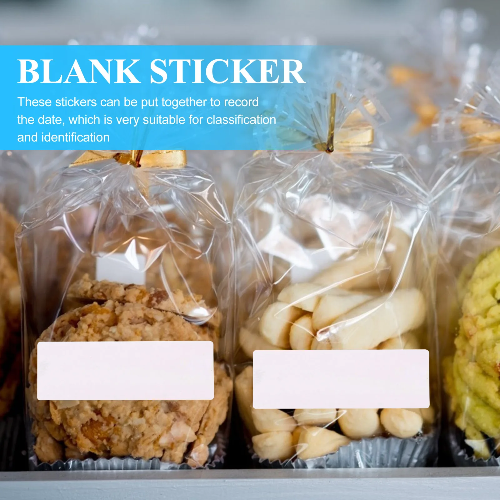 Food Labels Blank Meal Prep Sticker for at Party Storage Kitchen White Reusable Paper