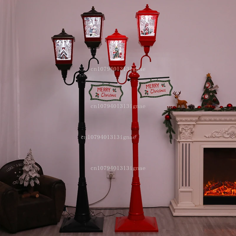 Music snow street lamp household snow lamp shopping mall window hotel snow scene pile head