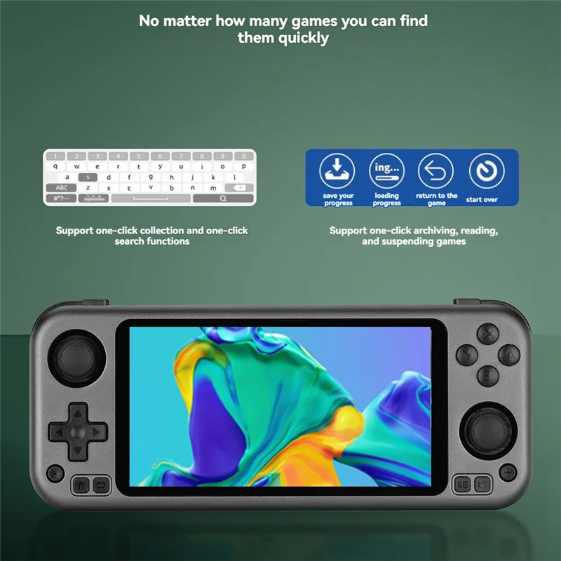 Rg3566 console de videogame 16g + 64g 5.0 Polegada ips tela toque open source jogador jogo portátil para gba gbc psp simulador b