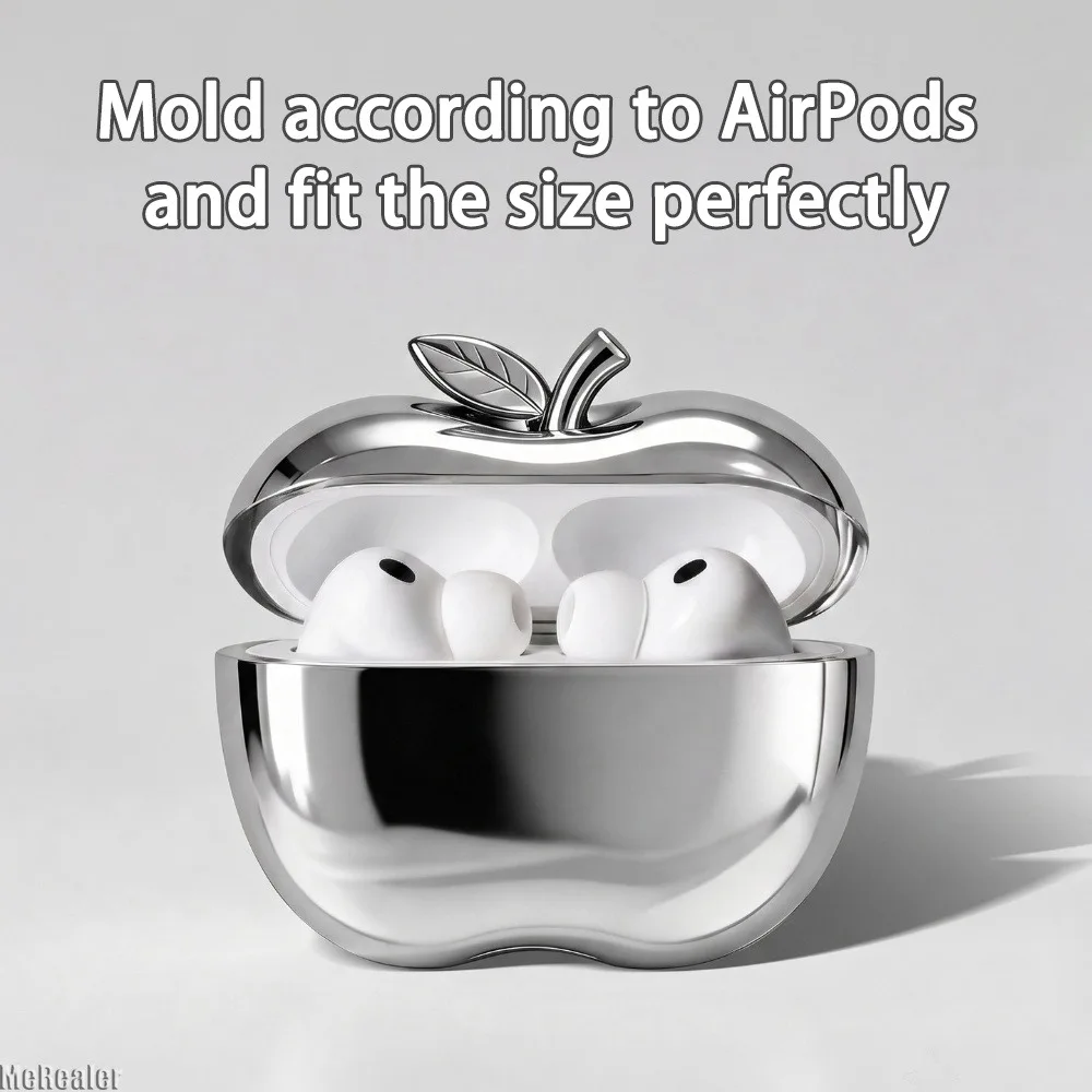 Nueva Funda Transparente para Auriculares con Forma de Manzana, TPU Dorado, Plateado, Rojo, Verde para Airpods Pro 1/2/3 4