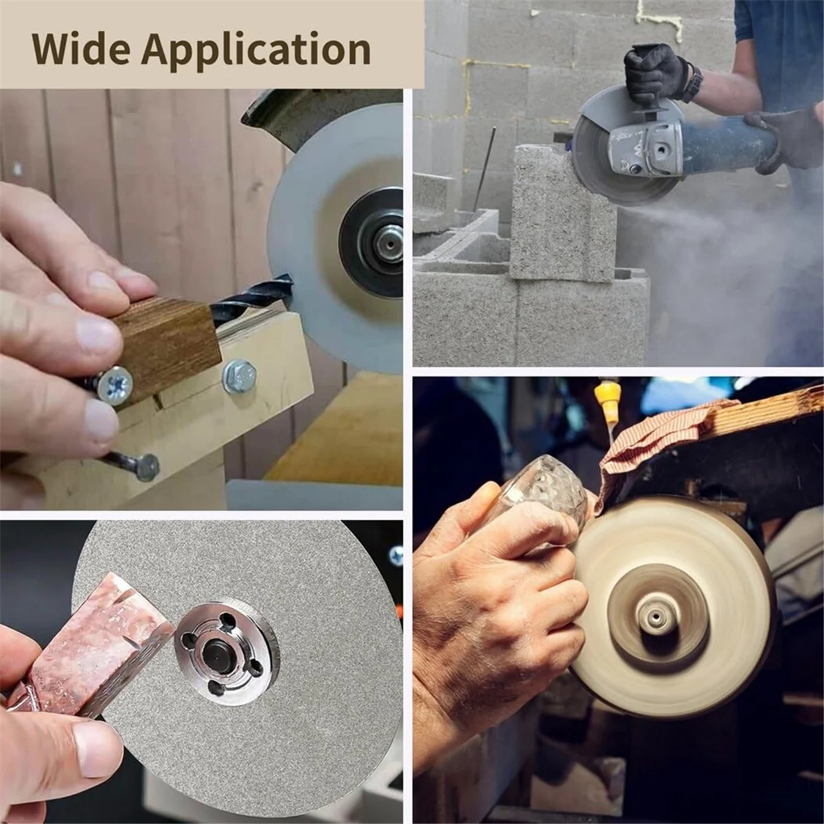 Diamond Polishing Disc Set 6 PCS, 6Inch Diamond Flat Lap 80/400/600/800/1500/3000 Grit Wheel Lapping Grinding Disc Tool-WorthOwn