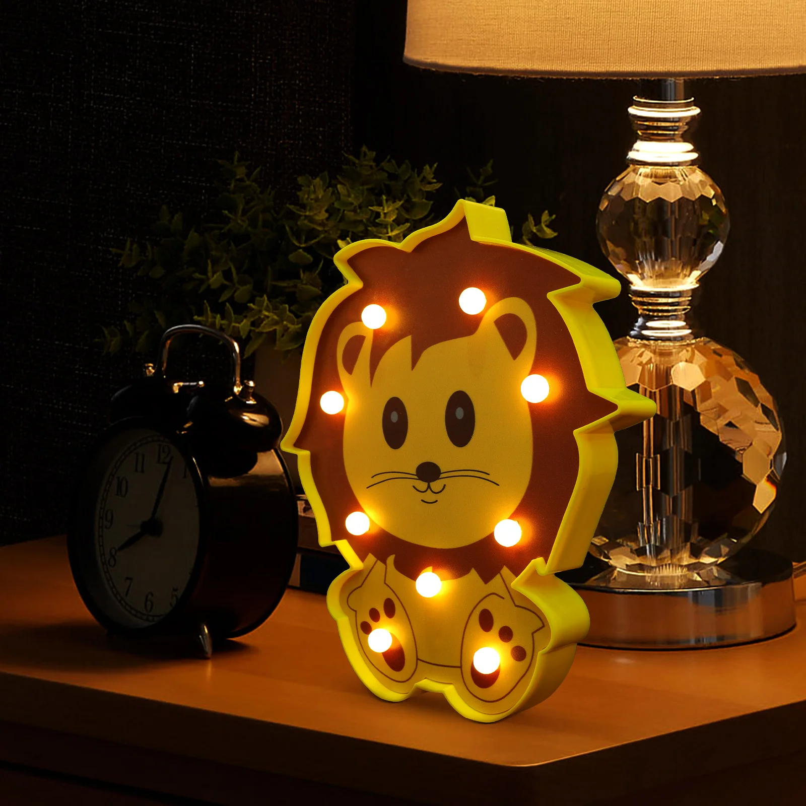 

LED Desk Lamp Cartoon Lion Night Light Warm Soft Bedroom Table Decorative Atmosphere Lamp Night Light