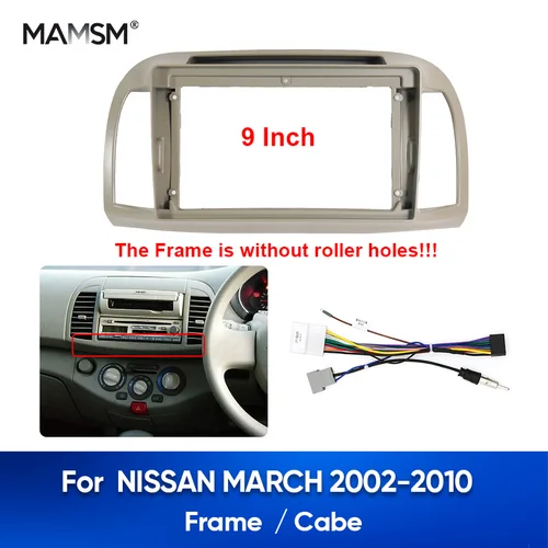 Imagen 1 del producto MAMASM para NISSAN MARCH 2002-2010 9 pulgadas Radio de coche estéreo reproductor Android marco de carcasa 2 Din unidad principal Fascia instalar Accesorios