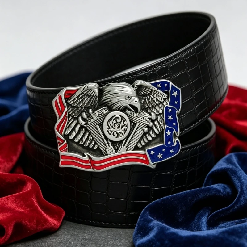 Patriotic Belt Buckle Arched Replacement Buckle for Daily Outfit Styling, Statement Waist Accessory, Single Y08E