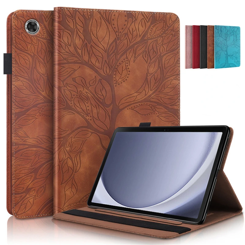 

Coque For Samsung Galaxy Tab A9 8.7" Tablet Case Tree Embossed PU Leather Flip Cover for Samsung SM-110 SM-X115 TPU Back Funda