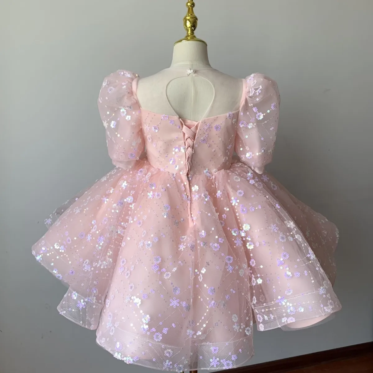 فستان أطفال موضة بنات راقية على الطراز الغربي عرض أزياء فستان الأميرة فتاة صغيرة عيد ميلاد زهرة فتاة المضيف أداء #4