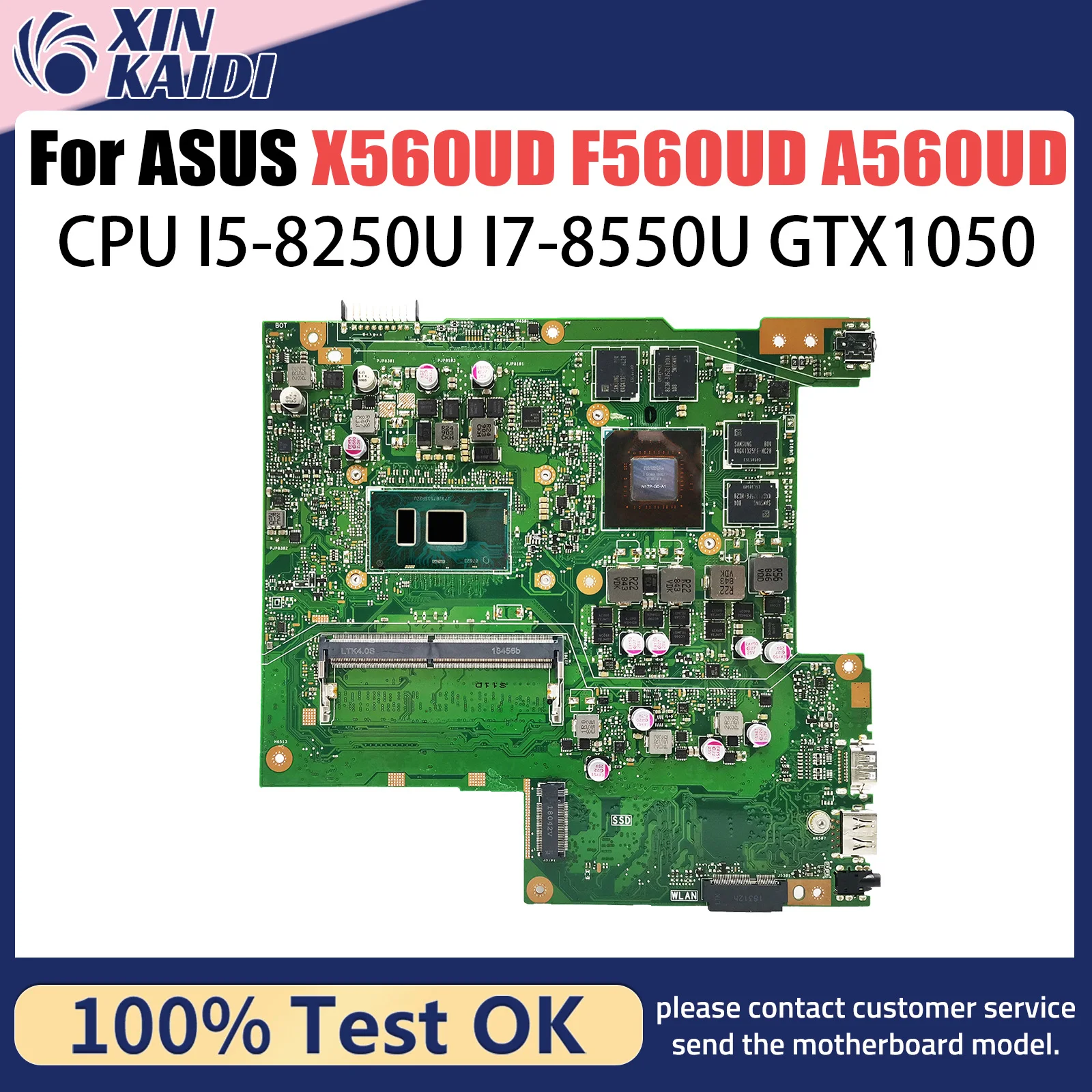 

X560UD with i5 i7 CPU GTX1050 GPU Mainboard For Asus X560UD F560UD A560UD K560UD Laptop Motherboard