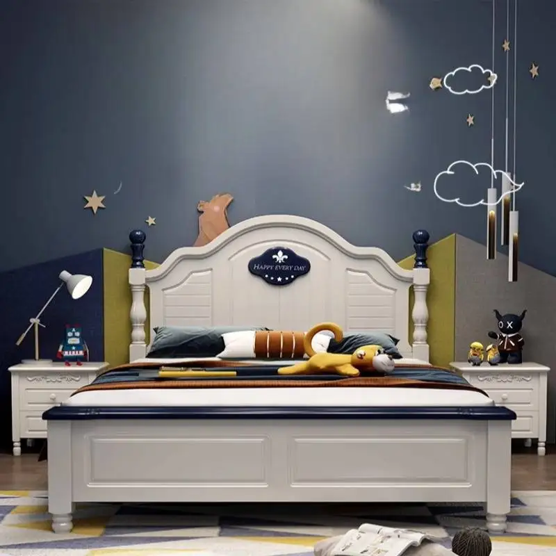 سرير أطفال مزخرف للفتيات باللون الأبيض الشمالي للسلامة بتصميم عصري سرير أطفال فردي مخصص خشبي Lettino Per Bambini أثاث منزلي