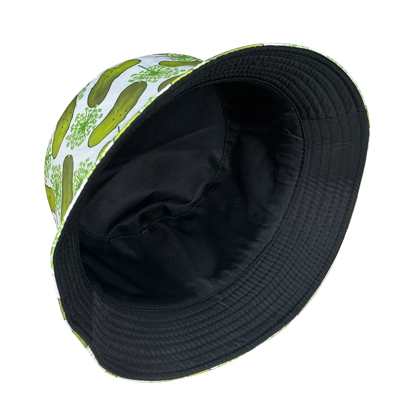 قبعة دلو مطبوعة بنمط الخيار الإبداعي، قابلة للعكس، مناسبة لجميع المواسم، قابلة للطي وأنيقة، مثالية للسفر في الهواء الطلق والارتداء اليومي