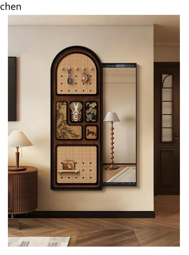Hidden Full-Length Mirror Invisible Push-Pull Dressing Mirror Concealed Entryway Decoration
