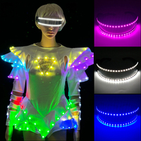 Futuristic Style LED Glasses Dance Costume Props Neon Party Flashing Cyberpunk Glasses Luminous Bril Performance Supplies