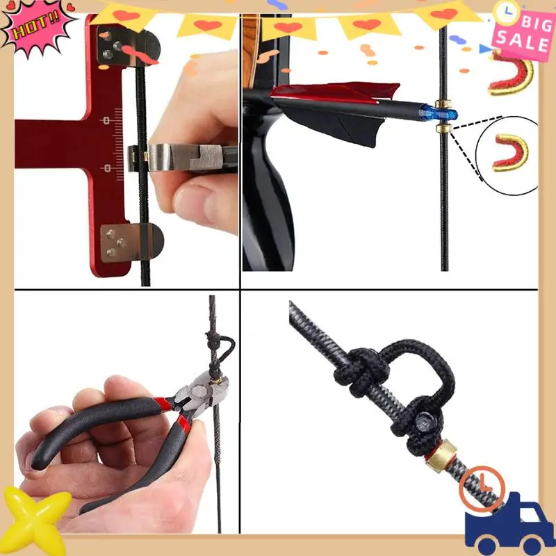 

Premium Bow String Nocking Points Set With T Square Ruler Nocking Buckle Pliers And 8Pcs Nocking Buckle Set