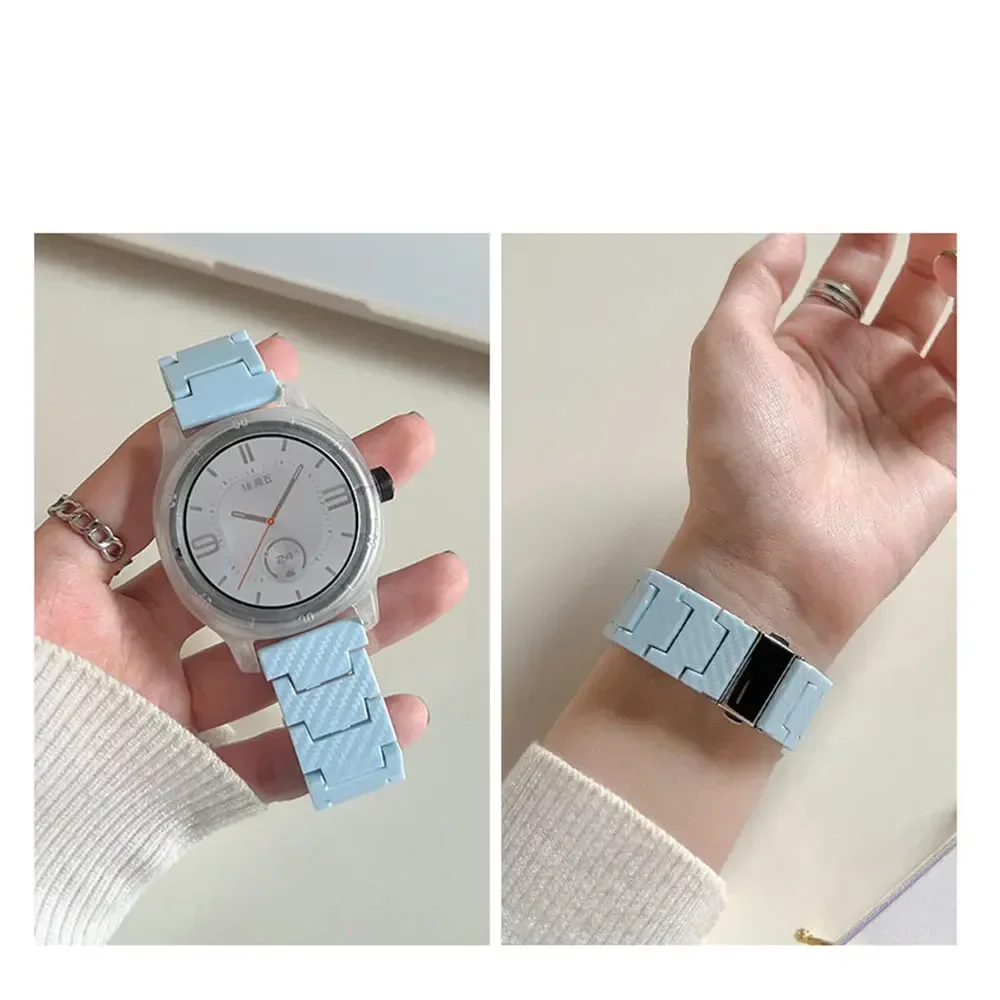 삼성 갤럭시 4 5/클래식 46mm/액티브 2 40mm/44mm 기어 S3 팔찌 화웨이 시계 GT/2e/3/Pro 밴드용 20 22mm 탄소 섬유 스트랩