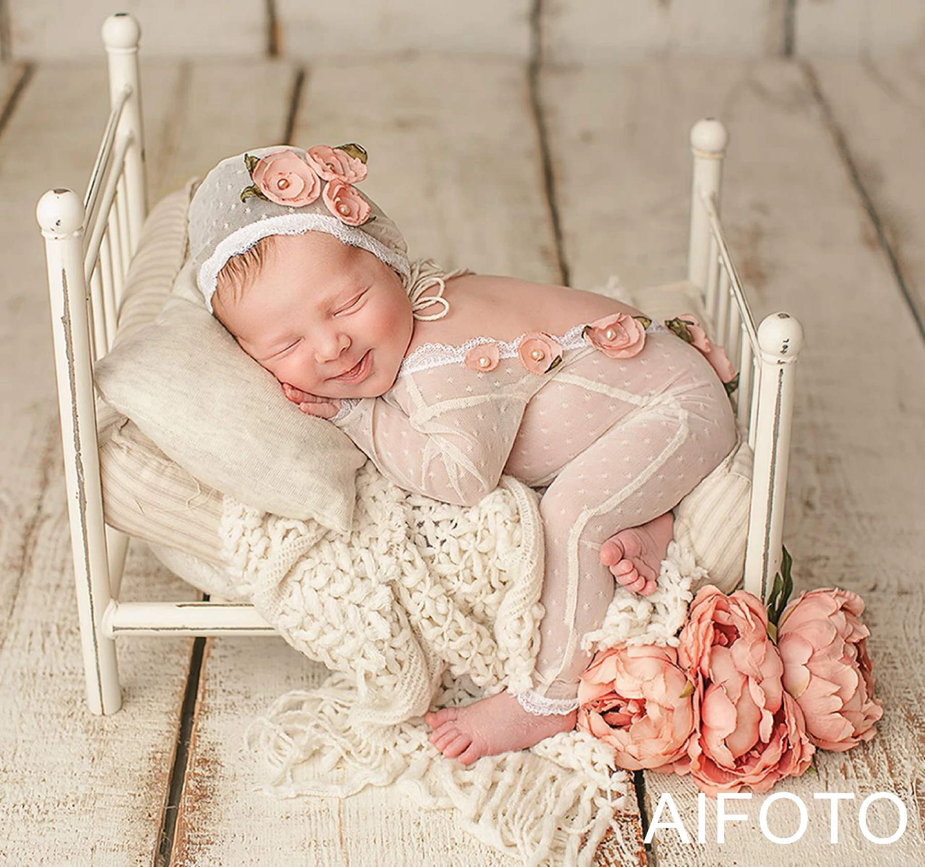 Handmade Newborn Photography Props Wool Blanket Cushion Backdrops Photo Studio Baby Photography Accessories