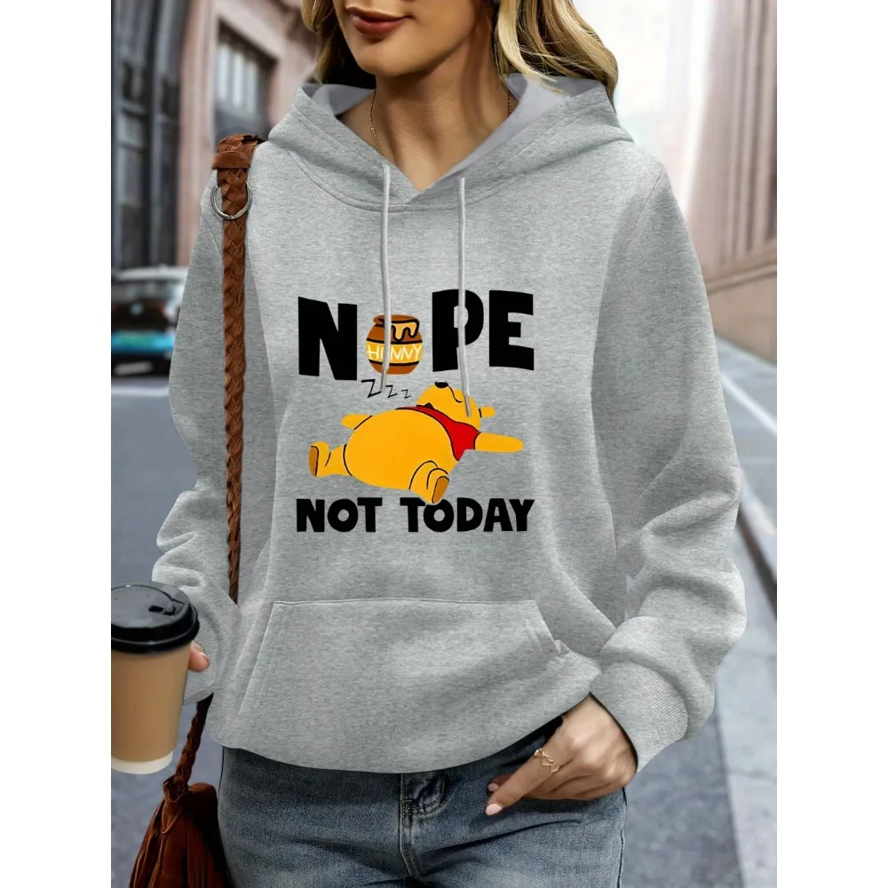  ديزني جديد المرأة ويني ذا بوه الصوف هوديس الرجال هودي البلوز البلوز الخريف الشتاء المعتاد معاطف الملابس خمر #2