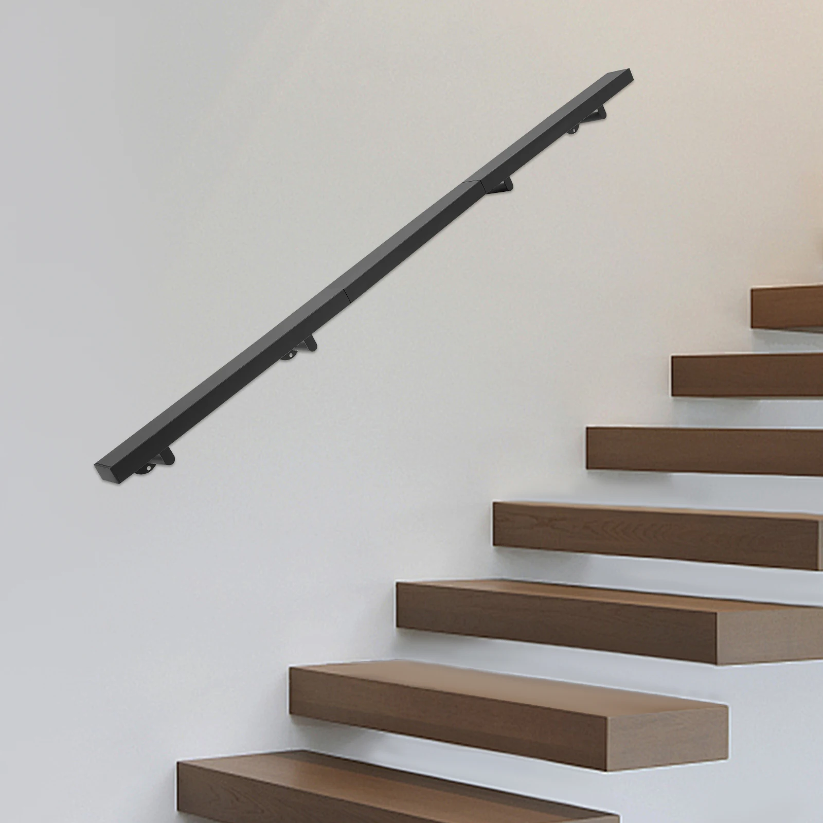 

Modern Rectangle Stair Railing Kit, Professional Stainless Steel Handrail, Indoor&Outdoor Staircase Handrail（4FT/6FT）