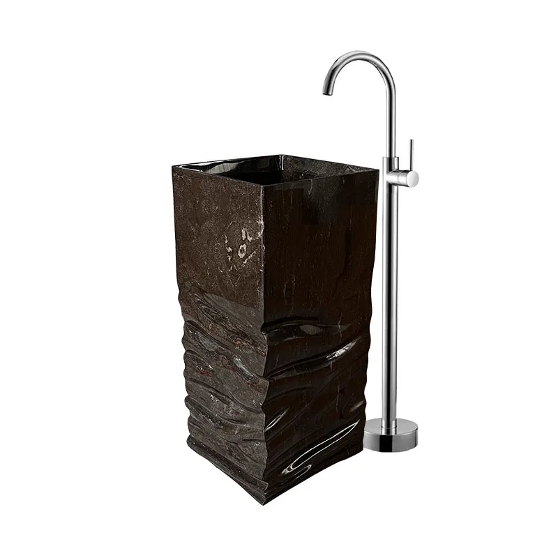 

Marble jazz white, wrinkled wave integration, column wash basin