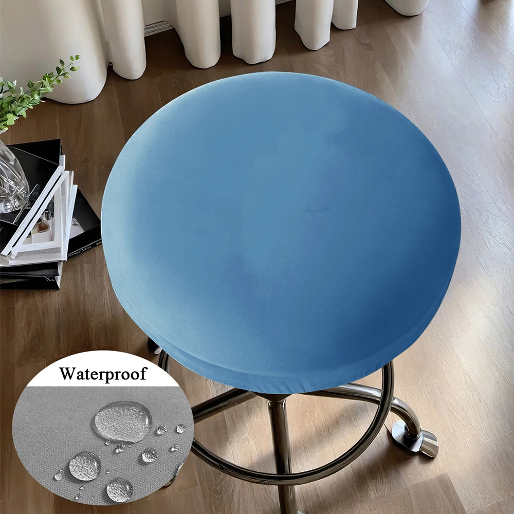 Waterproof Round Stool Cover Slipcovers Stool Case Stool Protector Case Stretch Chair Cover Elastic Fundas Para Sillas Home