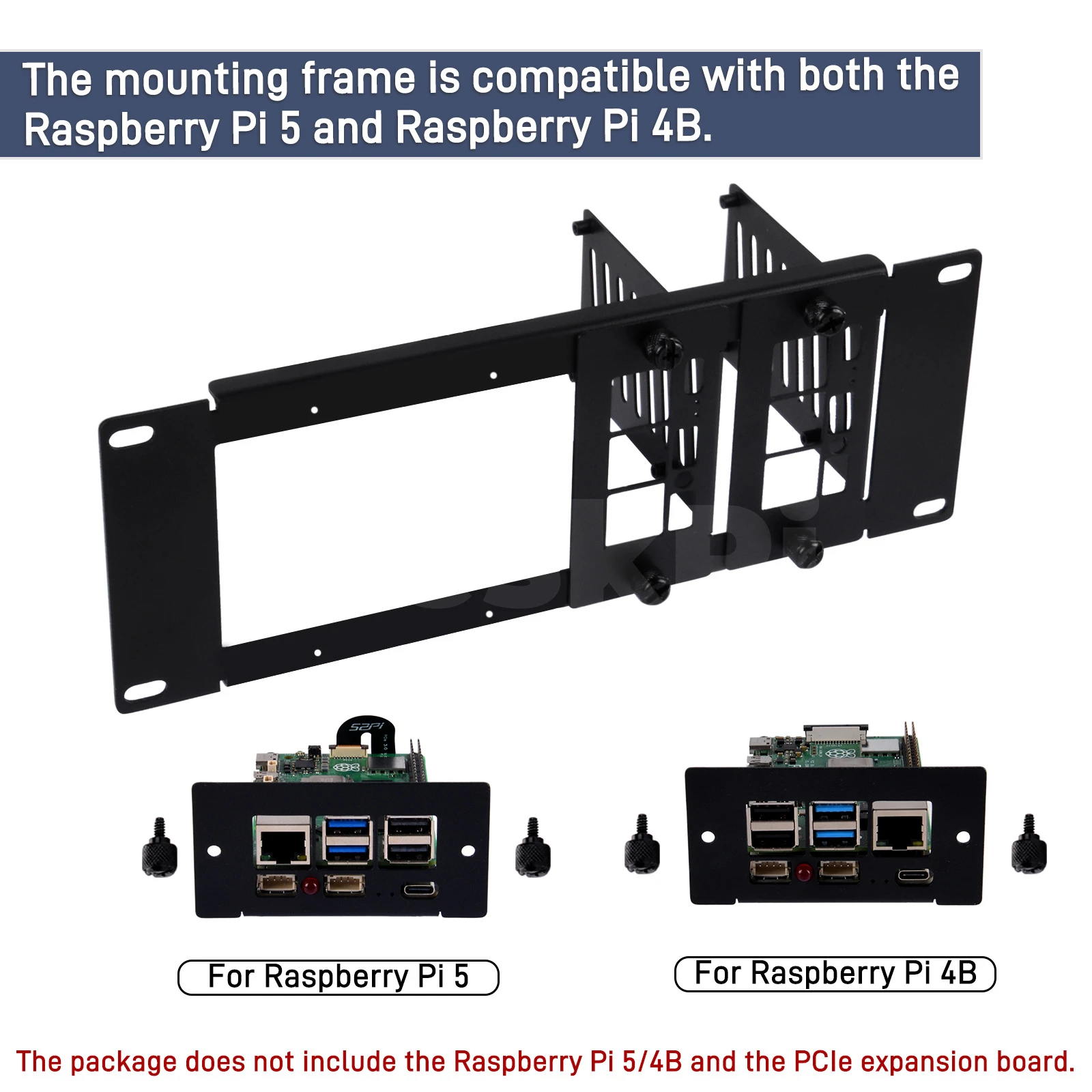 Aksesori DeskPi Rackmate 10 inci 2U Rackmount untuk Raspberry Pi5/4B, Mendukung Instalasi T0/T1/T2
