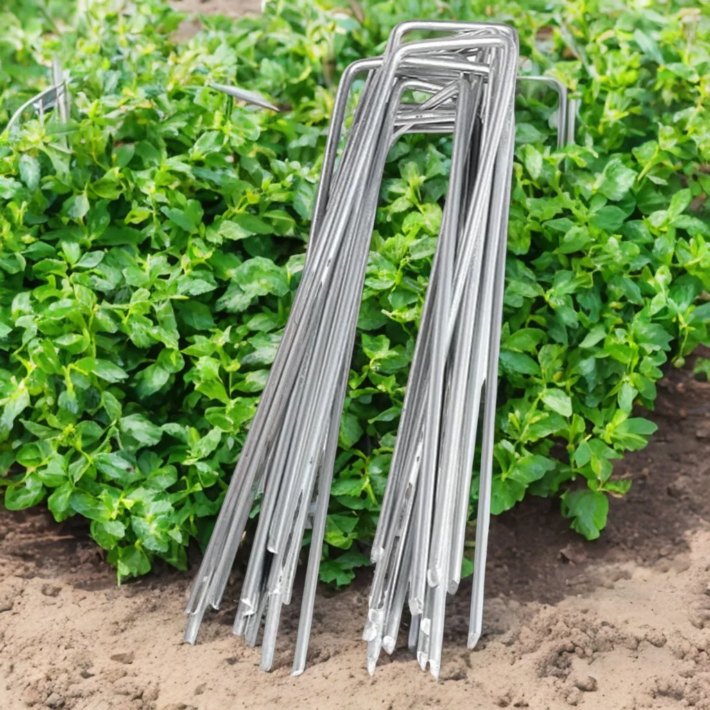 

100pcs U-Shaped Tent Stakes Heavy-Duty Garden Stakes Multi-Purpose U Pegs Yard Staples for Fences Drip Irrigation 10/15/20cm
