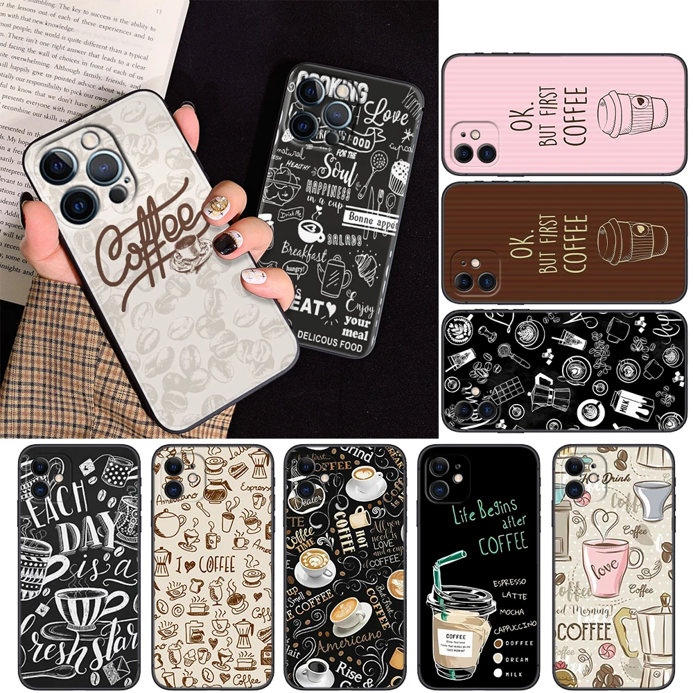 coffee cartoon Soft Silicone Case for Samsung A71 A72 A73 A81 A82 A91 S20 Fe Lite S21 S22 S23 S30 Ultra