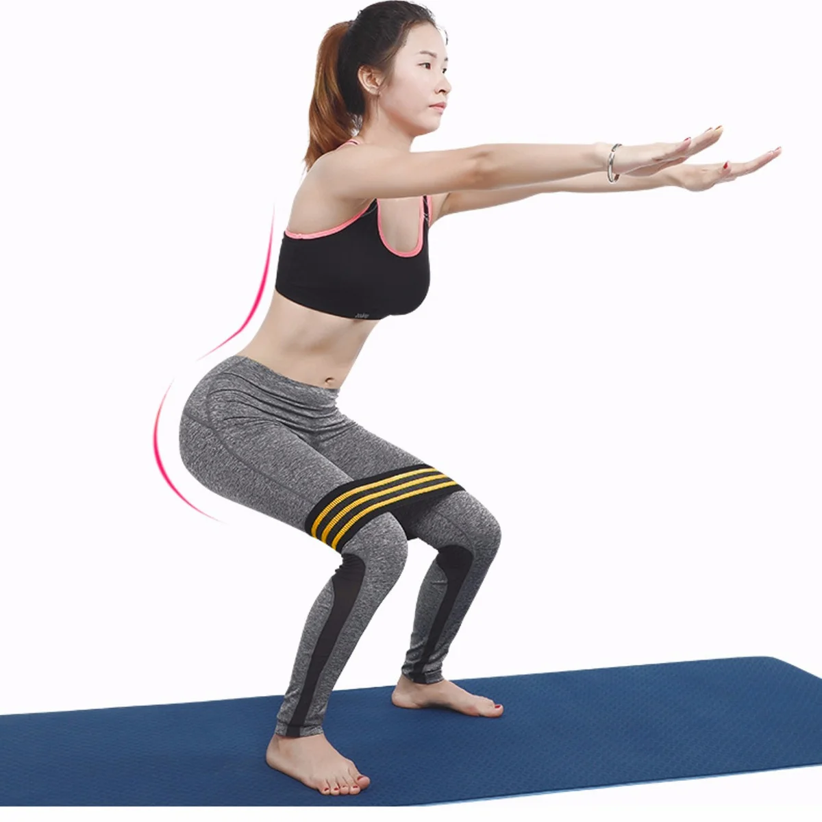 

Elastic Resistance Bands For Glutes Legs Non-Slip Latex-Free Loop Exercise Band For Yoga Home Gym Stretching Yellow