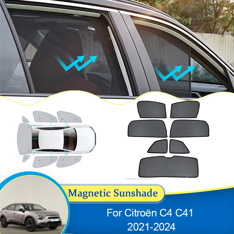 

For Citroen C4 C41 MK3 2021 2022 2023 2024 UV Protection Magnetic Sunshade Curtain Privacy Sun Shade Car Accessories Auto Parts