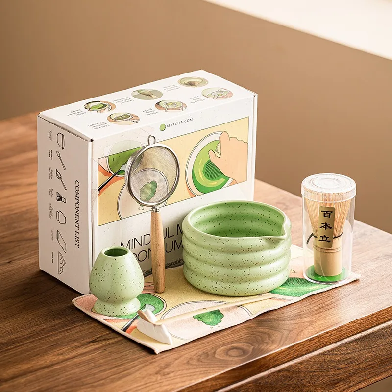 New Donut Matcha Tea Set Matcha Bowl Baibenli Made Breakfast Latte Set Cross-border Popularity