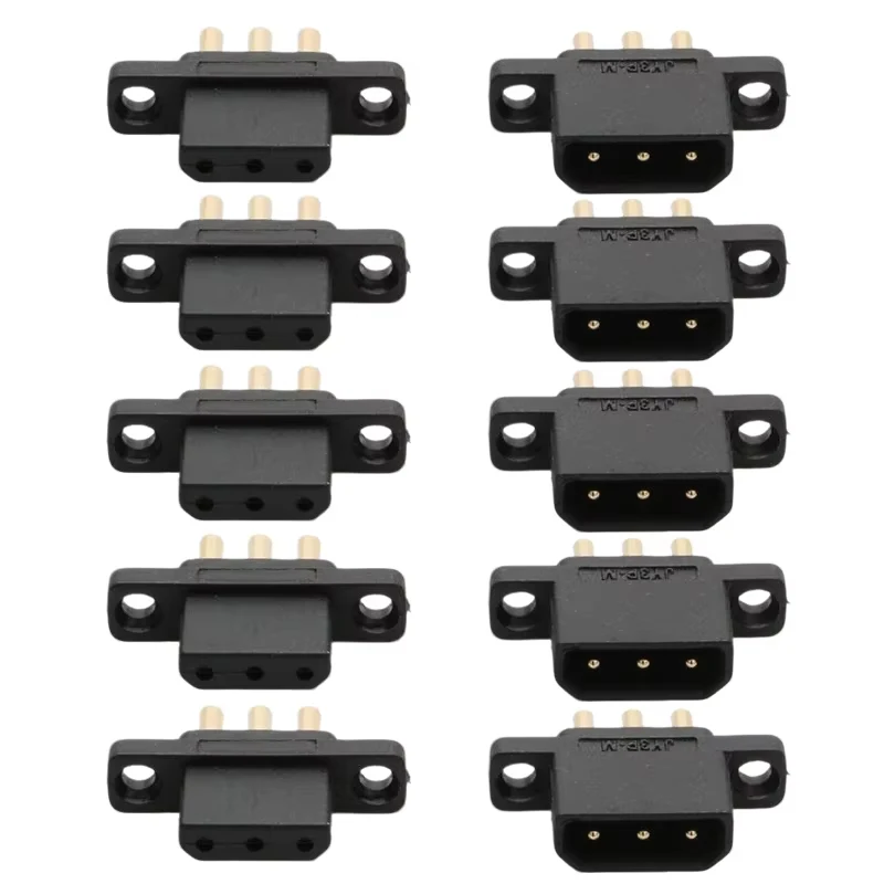 5 pares 500V 5A 3 pines conector macho hembra Terminal chapado en oro de cobre enchufe de alimentación de liberación rápida para piezas de modelo de coche Robot UAV RC