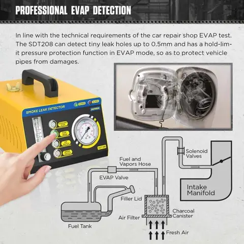 2023 New Original AUTOOL SDT208 Car Smoke Leak Detector Vehicle Engine Pipeline Leakage Detector Pipe Check Tool 6 best sales sdt208 - №3