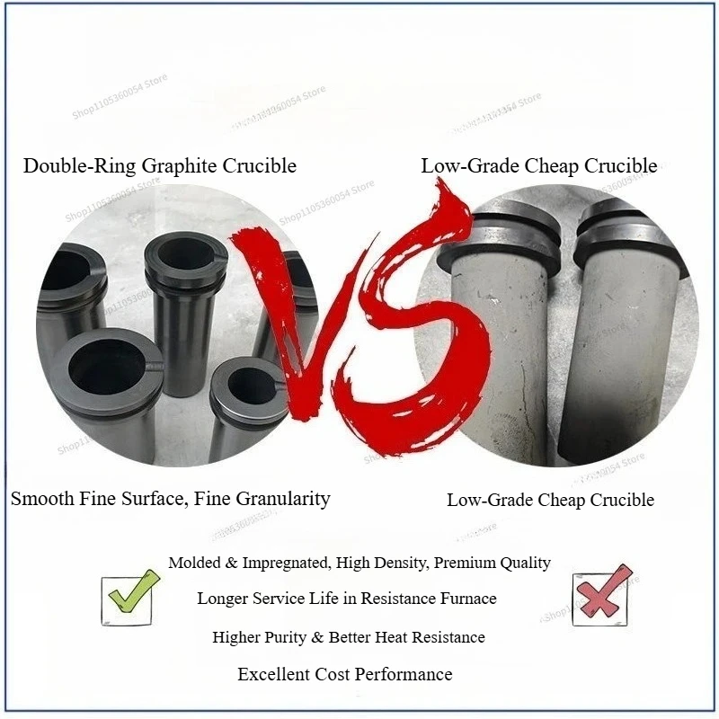Double‑Ring Gold Melting Furnace Accessories, High Temp Resistant Melting Pot for Gold Silver Copper Jewelry Casting