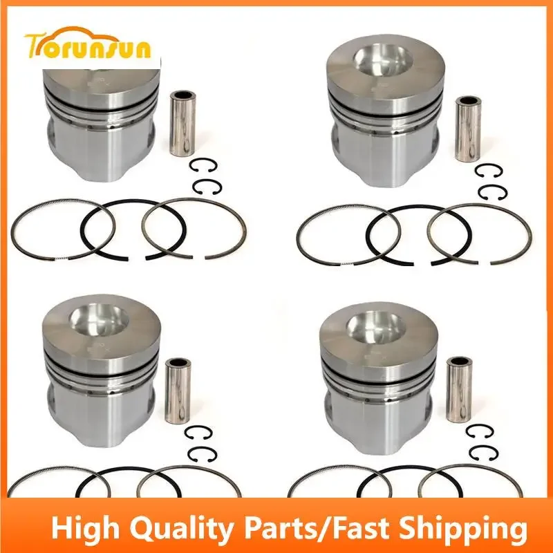 New 4 Sets STD Piston Kit With Ring 36717-41100 Fit For Mitsubishi S4F Engine 98MM