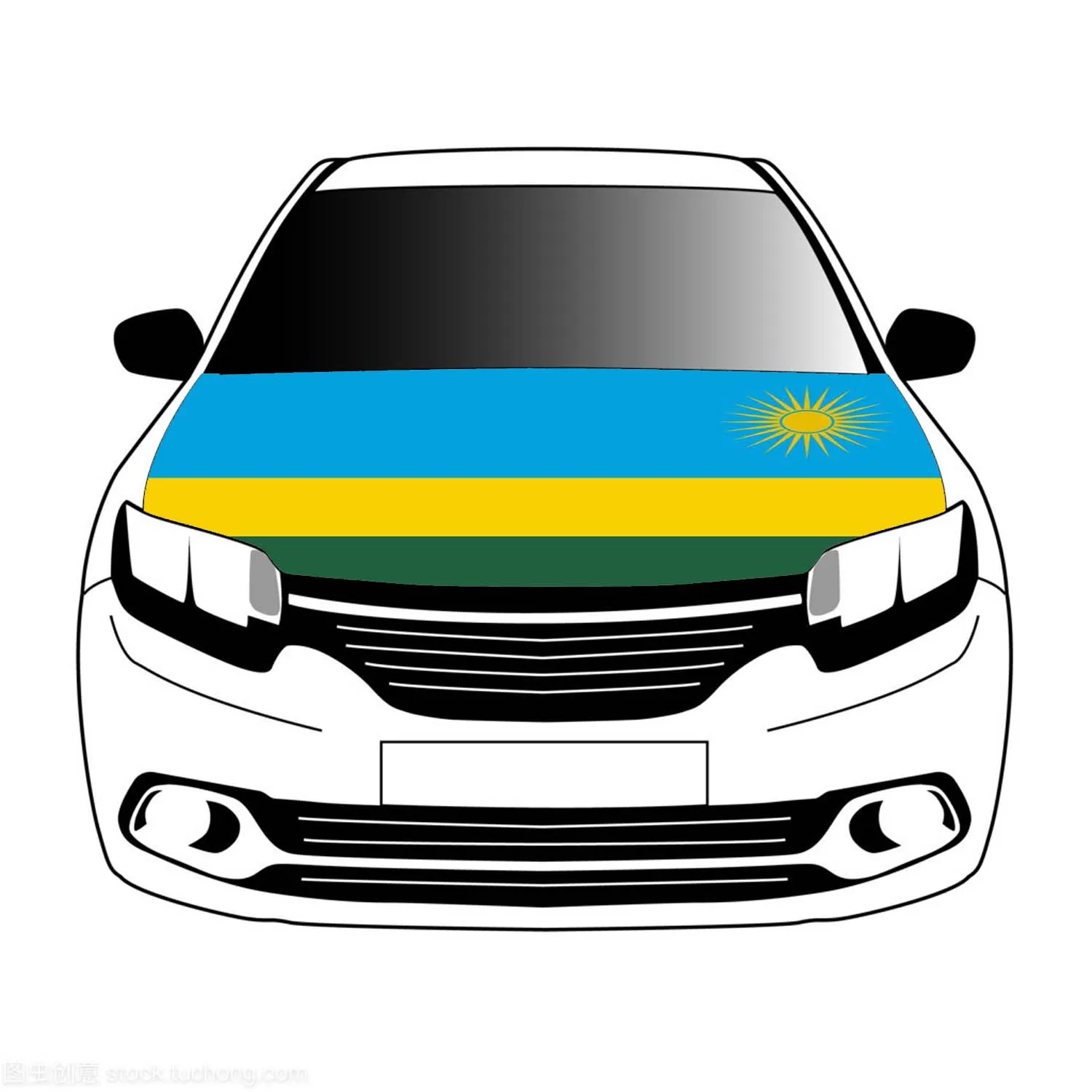 

Rwanda flag flags car Hood cover 3.3x5ft/5x7ft 100% polyester banner Digital Printing Activities festivals and car use