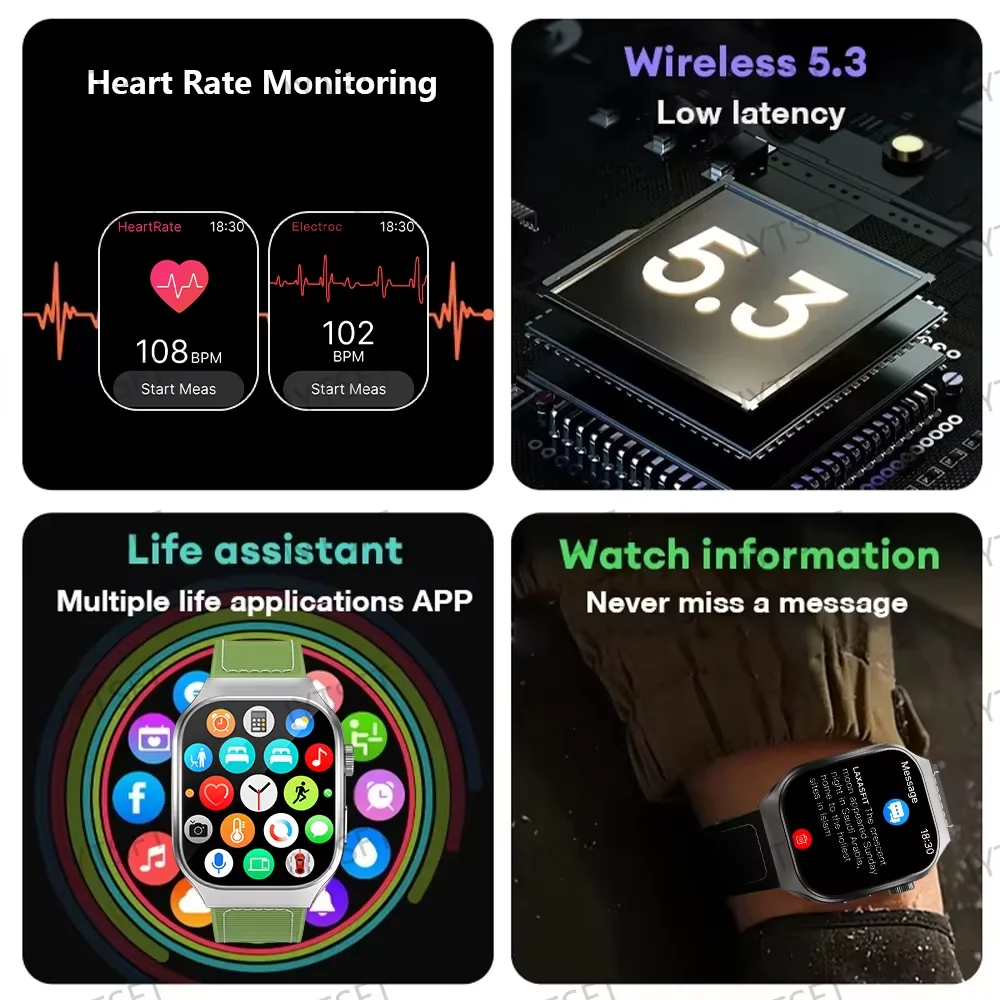 LAXASFIT 2.01 بوصة شاشة منحنية ساعة ذكية للرجال بلوتوث 5.3 HD دعوة أوضاع رياضية متعددة ساعة نسائية هدية