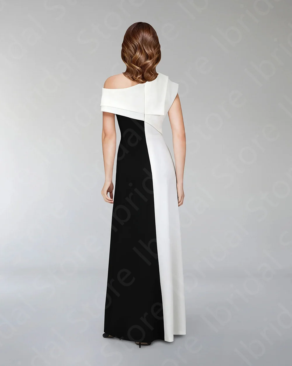 Customized Unique Black and White Evening Dresses Contrast Color Prom Gowns 2024 Off Shoulder Wedding Guest Dresses Side Split