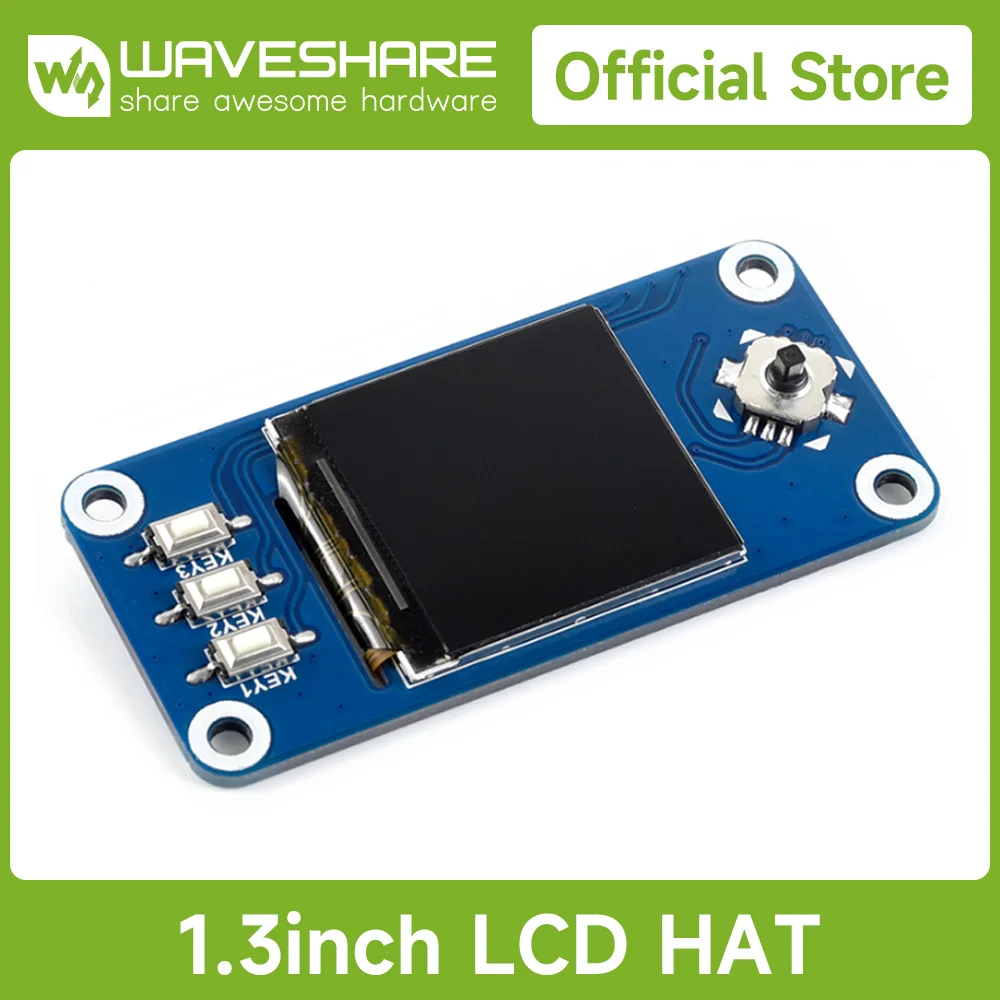 Waveshare 1.3inch IPS LCD display HAT for Raspberry Pi, 240x240 pixels SPI interface for Raspberry Pi Zero/Zero W/3B/3B+/4/5