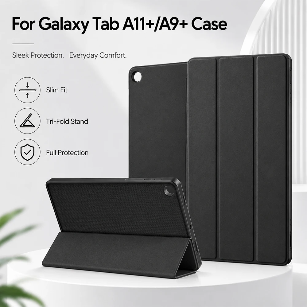 For Samsung Galaxy Tab A11 Plus A9 Plus 11 Inch Case Slim Tri Fold Stand Smart Cover Protective Tablet Case Auto Sleep Wake