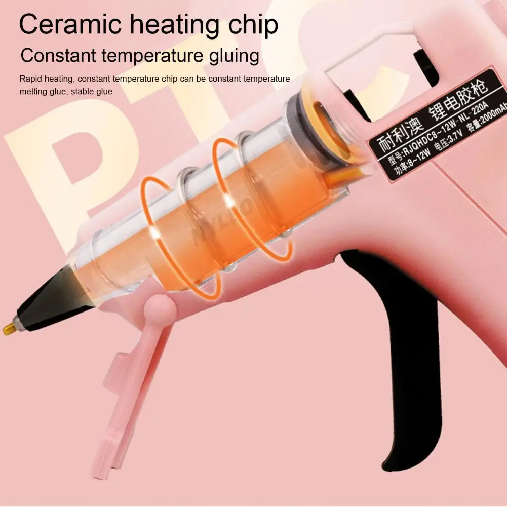 

Ergonomic Design Glue Tool Wireless Cordless Hot Melt Glue Tool Kit for Child Hand Crafts Home Diy Repair Usb Charging 2000mah