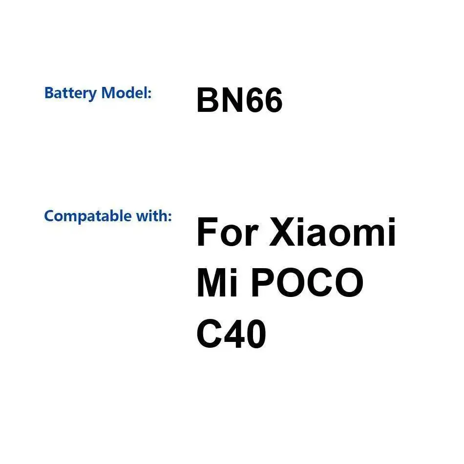 

BN66 Аккумулятор мобильного телефона с быстрой зарядкой 6000 мАч для Xiaomi MI Poco C40