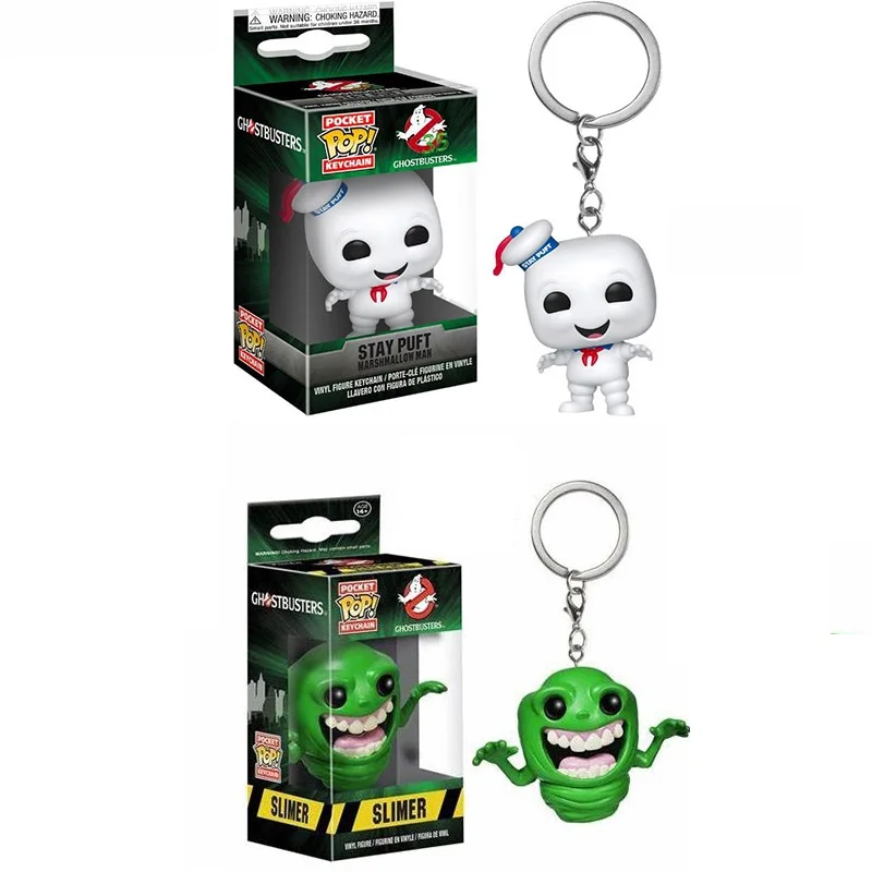 Funko POP llavero de bolsillo Ghostbusters SLIMER STAY PUFT muñecas de vinilo figura de acción juguetes niños regalo de Navidad con caja