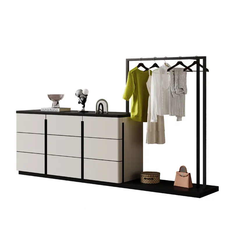 

Light luxury nine-chest cabinet, clothing hanger, integrated wall storage, master bedroom, bedside storage cabinet